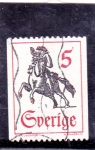 Sellos de Europa - Suecia -  correo postal a caballo