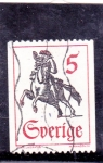 Stamps Sweden -  correo postal a caballo