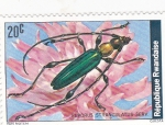 Stamps Rwanda -  insecto- euporus strangulatus