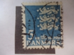 Stamps : Europe : Denmark :  Leones del Escudo de Dinamarca - Scott/Din: 299