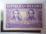 Stamps Panama -  Centenario de Coclé - Victor de la Guardia y Ayala - Miguel Chiari Jiménez. - 1855-1955.
