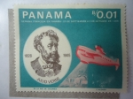 Stamps Panama -  EscritorJules Gabriel Verne 1828-1905 - Autor de: Veinte Mil  Leguas de Viaje Submarino.