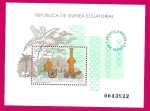 Stamps Equatorial Guinea -  Ferrocarriles del Mundo  -Locomotora Alemana-   HB