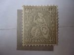 Stamps Europe - Switzerland -  Suiza (Yv/47) - Helvetia Sentada con Escudo.