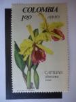 Sellos de America - Colombia -  Flora - Cattleya - aurea - Exhibición Nacional de orquídeas