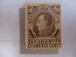 Stamps Colombia -  Correos de Bolivar- 1880 - EE.UU de Colombia - Certificada - Serie:Bolívar:Sello de Registro.