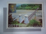 Stamps Colombia -  Puente de Occidente Santa Fe de Antioquia - Contructor:José Mª Villa.