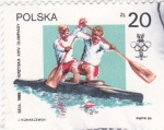 Stamps Poland -  piragüismo-Seul-88