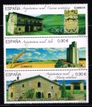 Stamps : Europe : Spain :  Edifil  5005-07 HB Arquitectura Rural.  " 3 tipos de edificaciones rurales " 