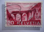 Stamps : Europe : Switzerland :  Bern-Lötschberg-Simplon 1913-1963. Yt/707.