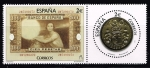 Stamps : Europe : Spain :  Edifil  5010-11  Numismática. " Billete y moneda de 100 pesetas"