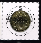Stamps : Europe : Spain :  Edifil  5011  Numismática.  " Moneda de 100 pesetas "
