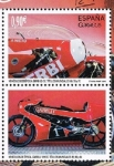 Stamps : Europe : Spain :  Edifil  5012 B Vehículos de Epoca.  " Derbi 80 c/c Mundiales 70 - 72 y Garelli 125 c/c Mundiales 82,