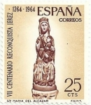 Stamps Spain -  VII CENTENARIO RECONQUISTA DE JEREZ. VIRGEN DEL ALCAZAR, VALOR FACIAL 25 Cts. EDIFIL 1615