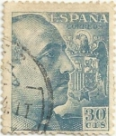 Stamps : Europe : Spain :  GENERAL FRANCO, TIPO DE 1939. VALOR FACIAL 30 Cts. EDIFIL 924