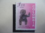 Stamps Colombia -  Cultura Tumaco - Cerámicas pre-colombinas - Museo del Banco Popular.