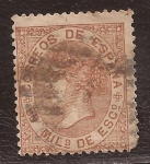 Stamps Europe - Spain -  Isabel II  50 milesim esc 1867