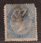 Stamps Spain -  Isabel II 4 cuartos 1867