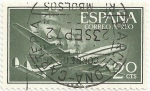 Stamps Spain -  SUPERCONSTELLATION Y NAO SANTA MARIA. VALOR FACIAL 20 Cts. EDIFIL 1169