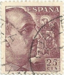 Sellos del Mundo : Europa : Espa�a : GENERAL FRANCO, TIPO DE 1939.VALOR FACIAL 25 Cts. EDIFIL 923