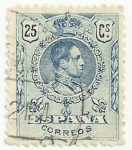 Stamps Spain -  SERIE ALFONSO XIII TIPO MEDALLÓN. VALOR FACIAL 25 Cts. EDIFIL 274