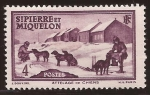 Stamps San Pierre & Miquelon -  Enganche de perros 1938 4 cents
