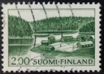 Stamps Finland -  Granja en Lago Shore