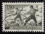 Stamps Finland -  Transporte de troncos