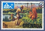 Stamps : America : Grenada :  14º Jamboree del Mundial en Noruega 1975