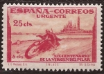 Stamps Spain -  XIX Cent Virgen del Pilar 1940 25+10 cents urgente