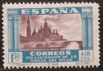 Stamps Spain -  XIX Cent Virgen del Pilar 1940 1,50 pta + 50 cents