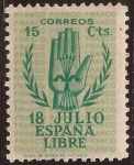 Stamps : Europe : Spain :  II Aniversario Alzamiento Nacional 1938 15 cents