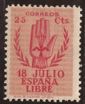 Stamps : Europe : Spain :  II Aniversario Alzamiento Nacional 1938 25 cents