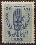 Stamps Spain -  II Aniversario Alzamiento Nacional 1938 30 cents IJOS