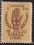Stamps Spain -  II Aniversario Alzamiento Nacional 1938 1 pta