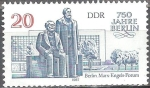 Stamps Germany -  750 años de Berlín, Marx-Engels Foro (DDR).