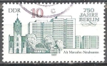 Sellos de Europa - Alemania -  750 años de Berlín, Alt-Marzahn y nuevos edificios (DDR).