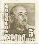 Stamps Spain -  GENERAL FRANCO. VALOR FACIAL 5 Cts. EDIFIL 1020