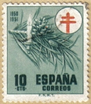 Stamps Spain -  Pino, piña y Cruz de Lorena