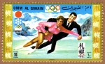 Stamps United Arab Emirates -  COL-PATINADORES SOBRE HIELO