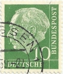 Stamps Germany -  (188) THEODOR HEUSS, PRIMER PRESIDENTE DE LA RFA. VALOR FACIAL 10 pf. YVERT DE 67