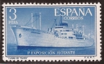 Stamps : Europe : Spain :  Exposición flotante en buque "Ciudad de Toledo" 1956 3 ptas