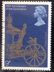 Stamps : Europe : United_Kingdom :  25 aniversario Coronación 