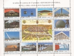 Stamps Spain -  Expo Universal Sevilla 92 - Minipliego 12 sellos 17 ptas