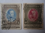 Stamps Colombia -  150º Aniversario del Nacimiento del General Antonio josé de Sucre 1795-1945.