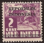 Stamps : Asia : Indonesia :  Republica Indonesia 1945 2 cents habilitado de India Holandesa