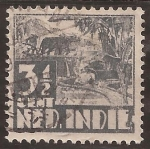 Sellos del Mundo : Asia : Indonesia : Indias Holandesas 1945 3 1/2 cents sin habilitación a República Indonesia