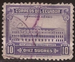 Stamps Ecuador -  Palacio del Gobierno - Quito  1950 10 sucres