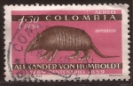 Stamps : America : Colombia :  Armadillo  1960 aéreo 1,30 pesos