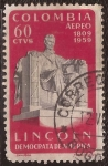 Sellos de America - Colombia -  Lincoln Democrata de América 1960 aéreo 60 centavos
